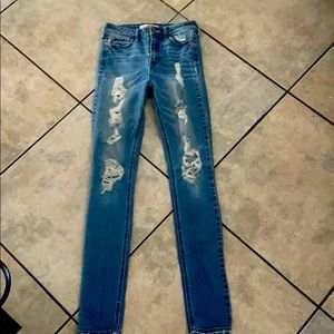 Hollister ripped jeans in light blue washed